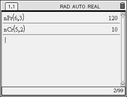 permutations and combinations